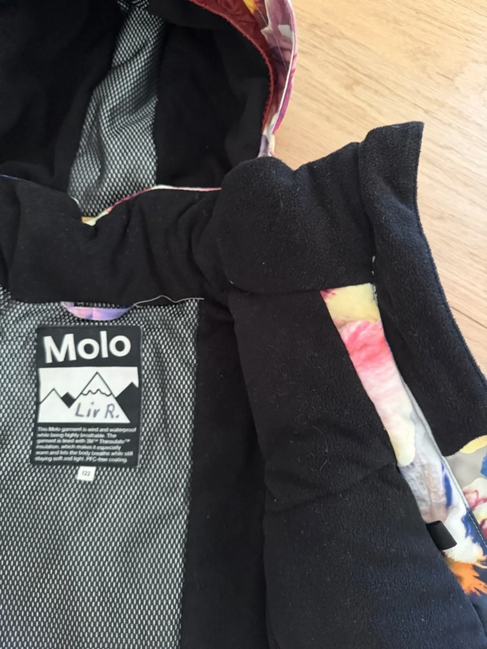 Molo multicolor Floral Pansy Print Hooded Jacket girls sz EUR 122